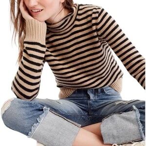 J. Crew Striped Mock Neck Sweater
